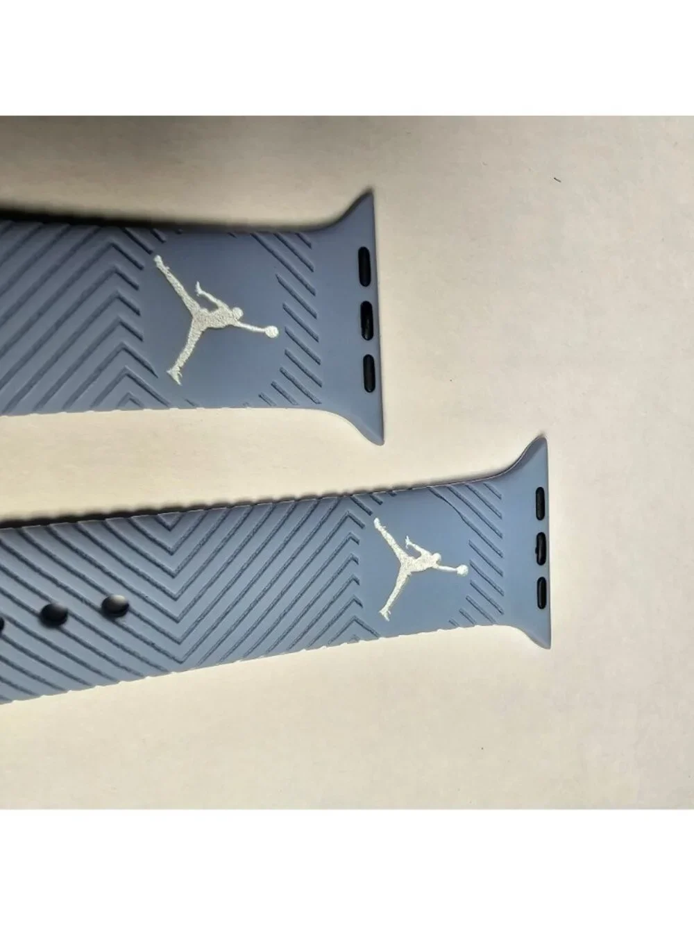 Air Jordan Apple Watch Silicone Sport Band (42mm/44/46/49) Blue w/ White Logo